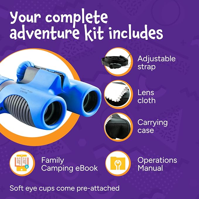 Think Peak Blue Binoculars Science Toy for Kids Ages 3-12 Years - Real Compact Outdoor Adventure & STEM Educational Nature Hiking Explorer for Bird Watching, Camping Children’s Birthday Gift - Image 5
