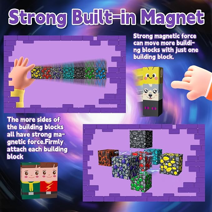 200pcs Magnetic Building Blocks Magnetic Cubes STEM Sensory Toy for Ages 3+ - Image 5