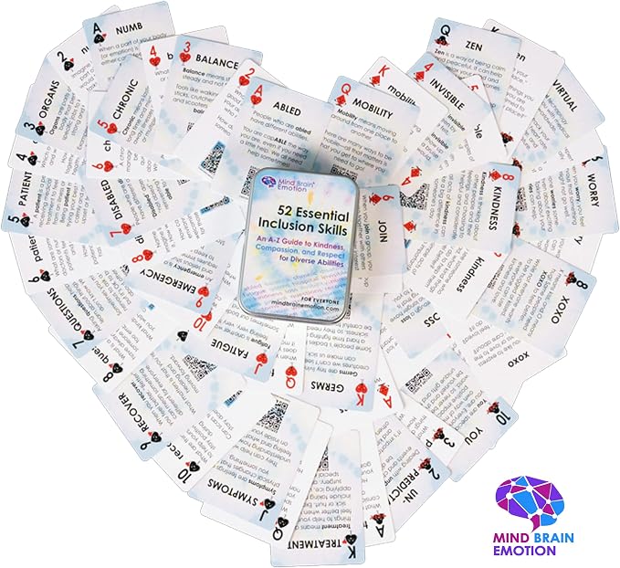 Mind Brain Emotion 52 Essential Inclusion Skills - A to Z Guide to Kindness, Compassion, Respect for Diversity and Disabilities - Educational Cards and Health Advocate to Teach Kids Empathy - Image 6