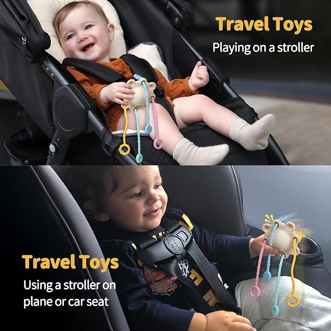 Montessori Pull String Toy Silicone Travel Toy - Image 3