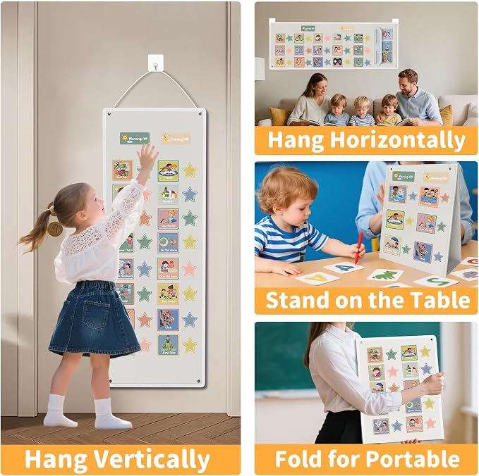 White Visual Schedule for Kids with Autism - 174 Picture Cards - Image 4