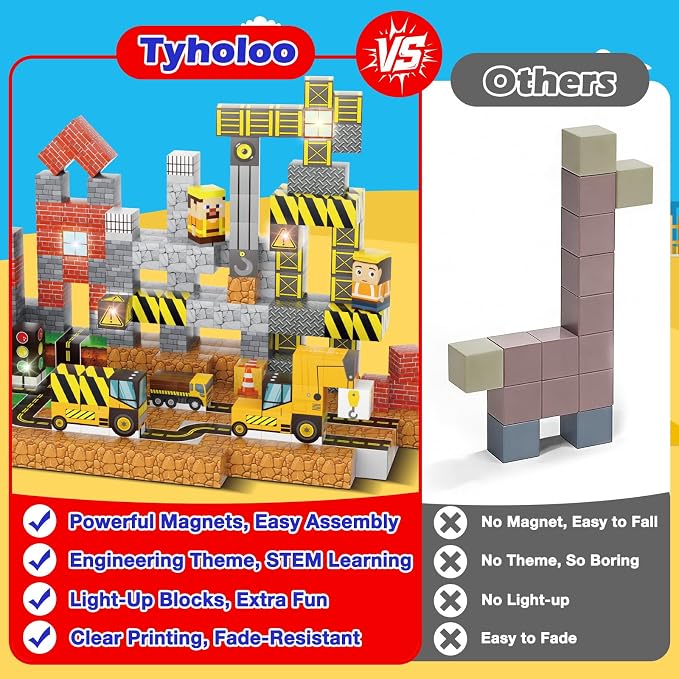 300PCS Magnetic Building Cubes & Blocks Construction Set for Kids - Image 6