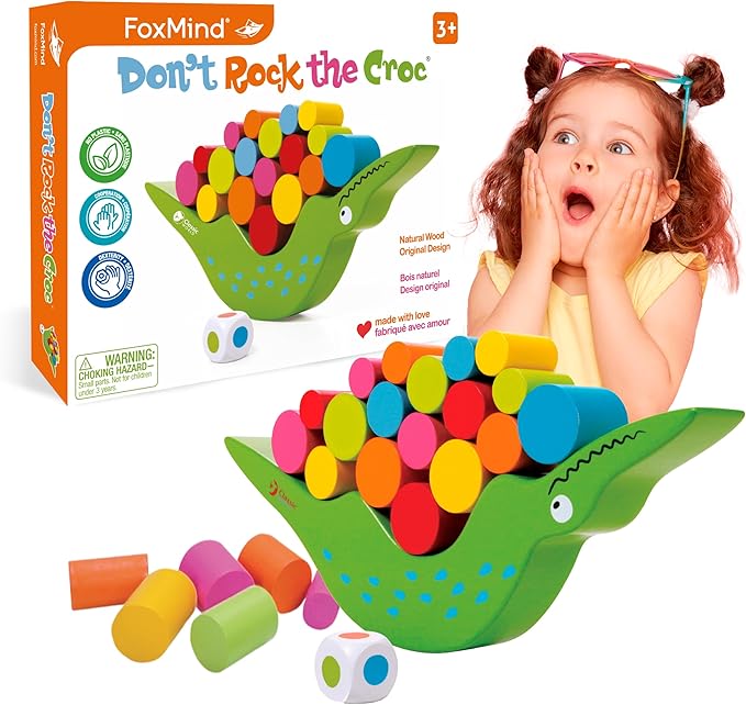 FoxMind Games Don't Rock The Croc, Toddler Boy Girl Games, Kids Games 3-5, Multiplayer 3 Year Old Board Games for Family Fun - Image 2