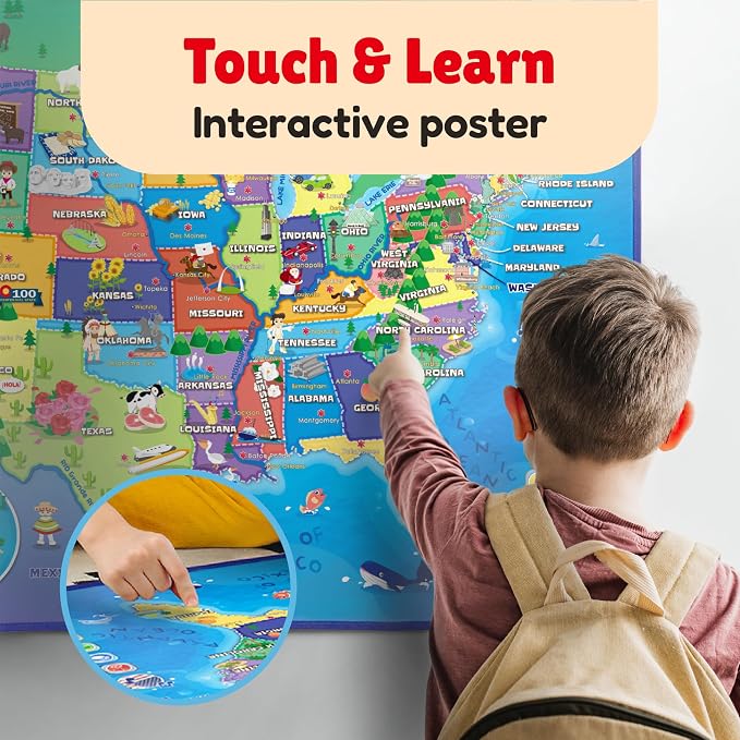 BEST LEARNING i-Poster My USA - Interactive Talking US Map for Kids - Image 5