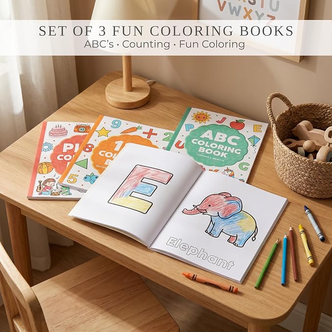 ZICOTO Fun Coloring Book for Kids - Set of 3 Cute Toddler Coloring Books - Image 2