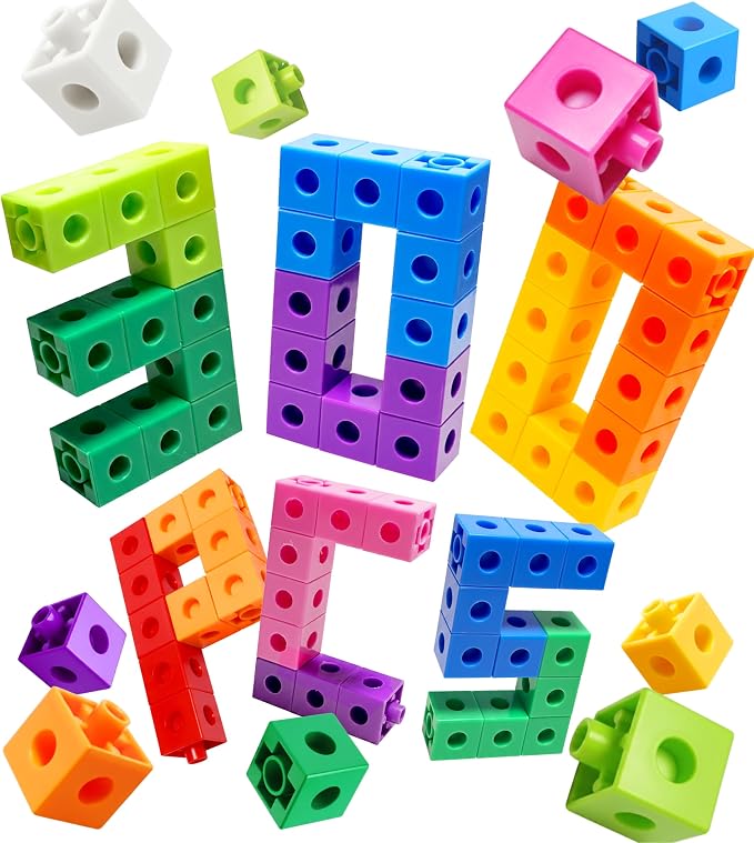 Dotimo 300-Piece Math Linking Cubes for Kids Ages 4-8 – Educational Counting Blocks & Snap Manipulatives – 10 Colors Counting Cubes for Preschool Learning, Classroom & Homeschool(300-Cubes) by Dotimo