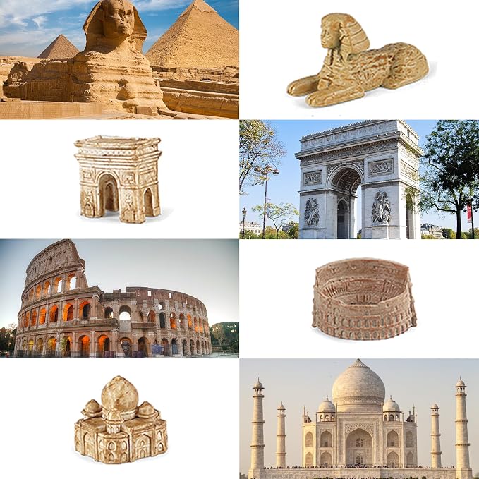SCAHOW World Famous Building Models for Kids Toddlers 3 4 5 6 7 Years Old, 17pcs Landmark Architecture Toy Figurines,Edcucational Learning Toy Figure for Boys and Girls - Image 4