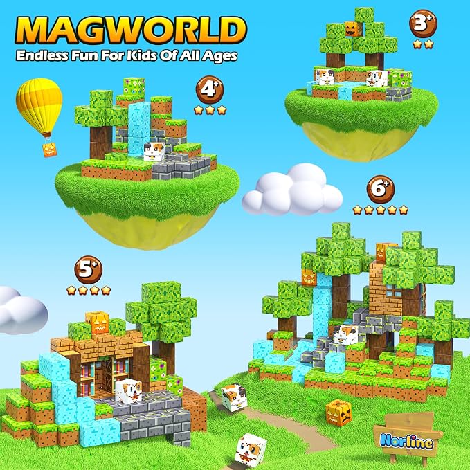 Magnetic Blocks - 100PCS Build Mine Magnet World Forest Cottage Craft Set - Image 4