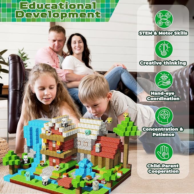 ToyUnited 200PCS Magnetic Blocks - Magnetic Building Blocks, Magnet Cubes Game, Stacking Forest Set, STEM Montessori Sensory Stacking Toys for Kids Boys and Girls Ages 3+ Birthday Gifts - Image 6