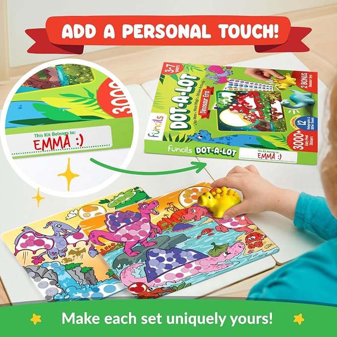 Dot Sticker Art Activity - Dinosaurs, Educational Toys for 3 Year Old Boys - Image 9