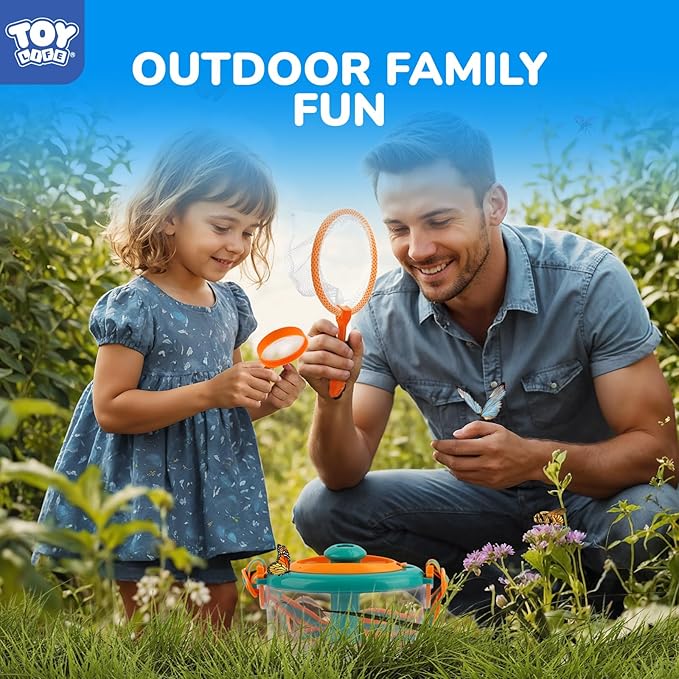 TOY Life Bug Catcher for Kids Outdoor Toys with Butterfly Net, Kids Binoculars, Magnifying Glass, Bug Habitat with Magnified Viewer & Bug Toys Tweezers, Insects Bug Catching Kit Outdoor Explorer Kit - Image 5