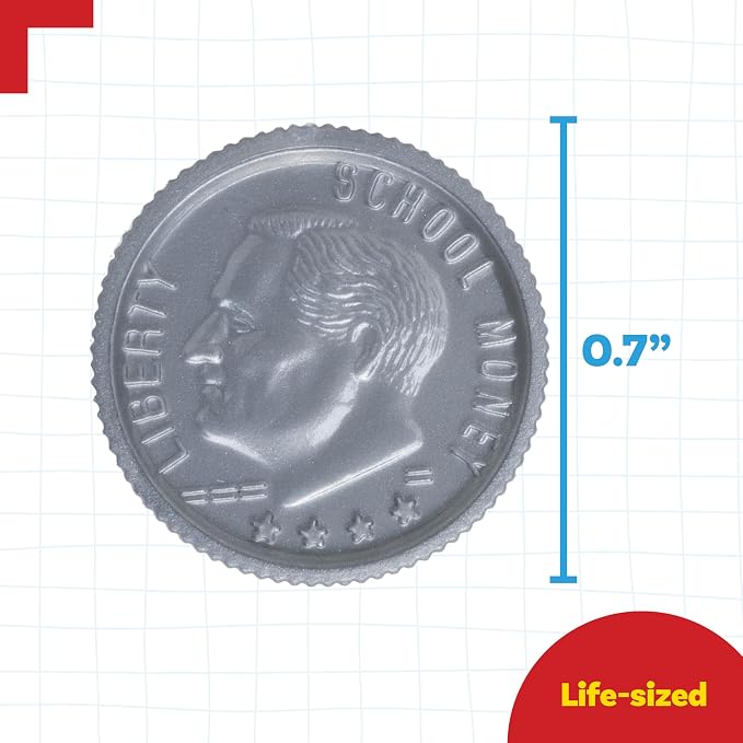Learning Advantage Play Dimes, Set of 100 Plastic Coins - Image 3