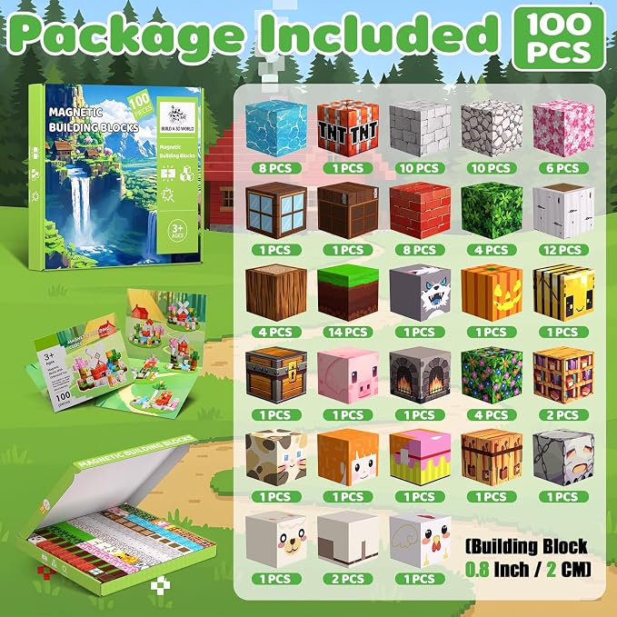 100PCS Magnetic Blocks, Building Cubes, Boys Kids Gifts Toys - Image 2