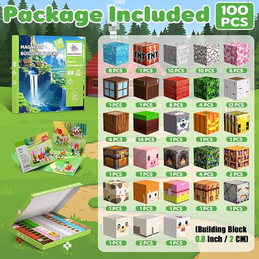 100PCS Magnetic Blocks, Building Cubes, Boys Kids Gifts Toys - Image 2