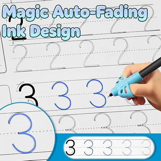 7 Magic Grooved Writing Books, Large Reusable 3D Grooved Writing Practice - Image 5