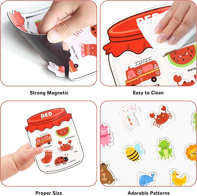 Magnetic Color Sorting Set for Fridge Toddlers 2 3 4 5 Montessori Color Learning for Whiteboard Basic Vocabulary Learning Kitchen Toys Kids pre-k Homeschool Classroom Must Haves - Image 4