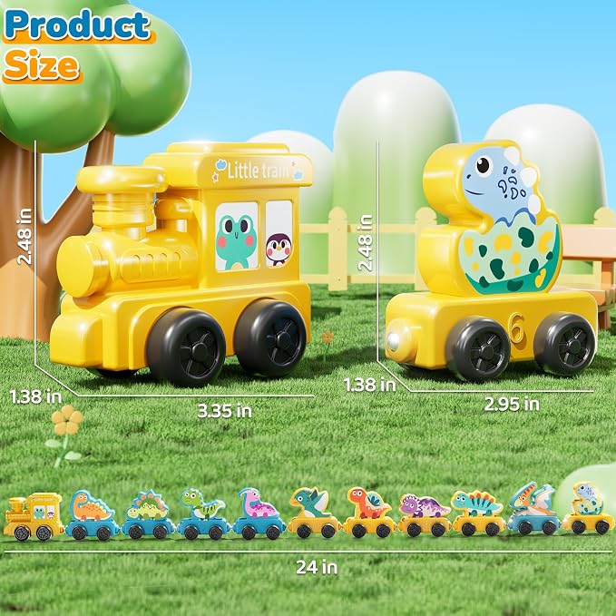 JUKUDAHU Magnetism Toys Dinosaur Train Set for Toddlers 3 4 Years Old - Image 6
