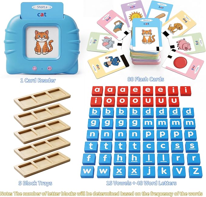 Talking Flash Cards & CVC Word Blocks Phonics Game Set for Toddlers - Image 9