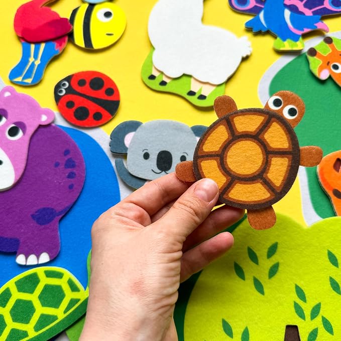 Quokka Zoo Felt Board for Toddlers 51 Pcs - Double-Thick Story Set - Image 7