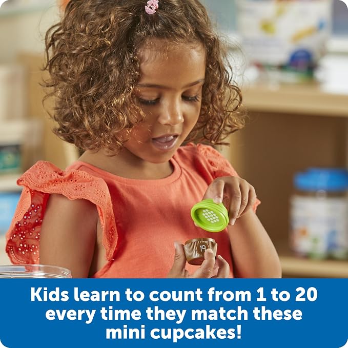 Learning Resources Mini Counting Cupcakes - Birthday Cake, Sensory Toys, Montessori Preschool Activities, Kitchen Play Food Sets for Kids, Fine Motor Games - Image 2