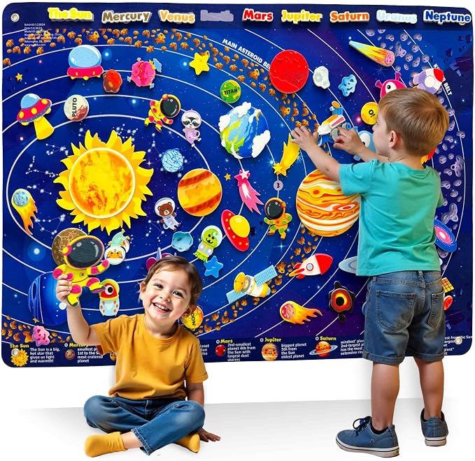 Space Felt Board for Kids 3-5 Years Old - Preschool Learning Activities by QUOKKA