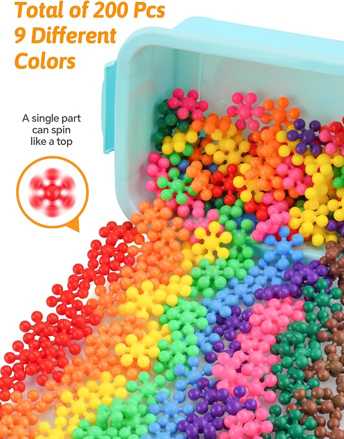 200PCS Building Blocks STEM Construction Toy for Kids 3+, Multi-Color - Image 3