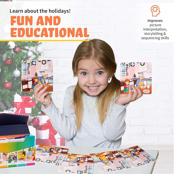 SPARK INNOVATIONS Holiday Tell A Story Cards, Sequencing Game, Speech Therapy Materials, Autism Game, ABA Therapy Materials, Social Skills Games, ESL, ELL - Image 4