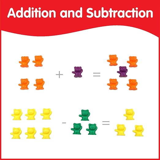 edxeducation Counting Bears with Matching Bowls, 60 Bears + Bonus Spinners - Image 7