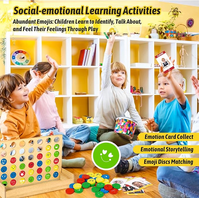 Garybank Social Skills Games for Kids - Emotional Disc Four in A Row Game - Image 5
