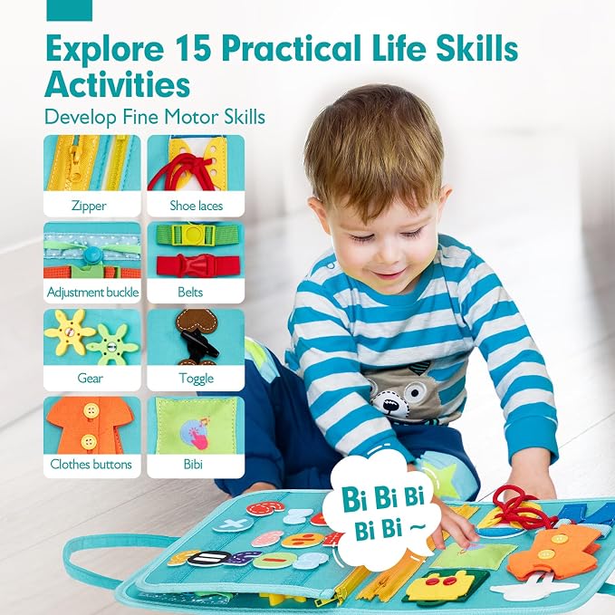 hahaland Busy Board for Toddlers Girls Montessori Toys for 3+ Year Old - Image 3