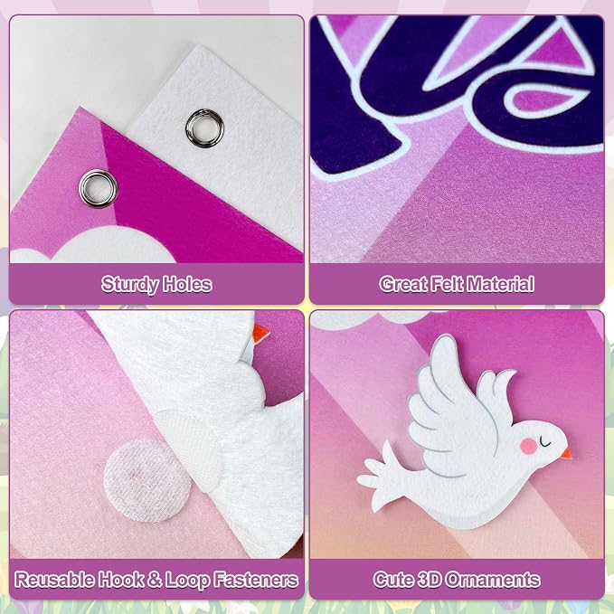 Cinrobiye Christian Easter Felt Board Set, Jesus Resurrection Story Scene with Reusable Pieces, Religious Teaching Tool Gift Set for Sunday School Classroom, Easter Basket Stuffers Party Favors - Image 4