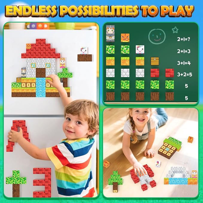 Magnetic Blocks - Build Mine Magnet World Set for Kids Toys Age 3-5 6-8 - Image 6