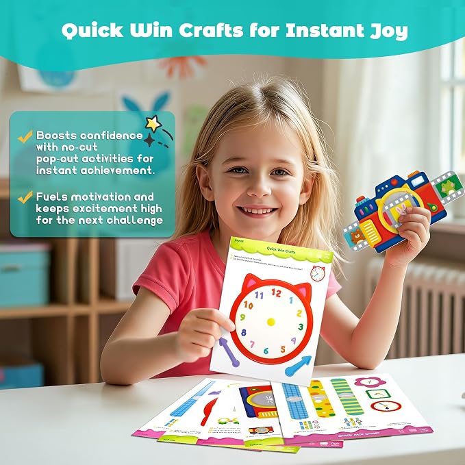 JoyCat Scissor Skills Activity Kit, Toddler Scissors Ages 3-5, Happy Days - Image 4