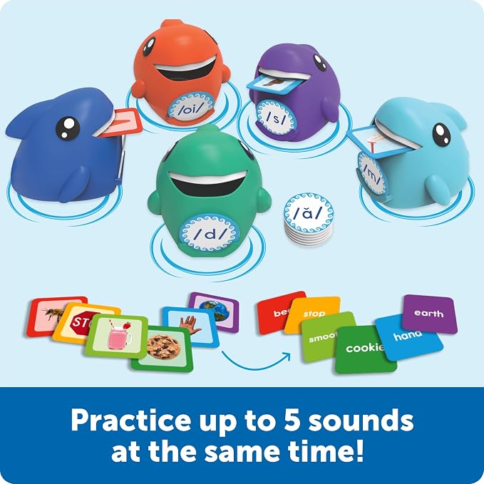 Learning Resources Say-a-Sound Sorting Sharks - Montessori Toys, Kindergarten Learning Activities, Phonemic Awareness Flash Cards, Dyslexia Tools for Kids, Speech Therapy Materials, Learn to Read - Image 3