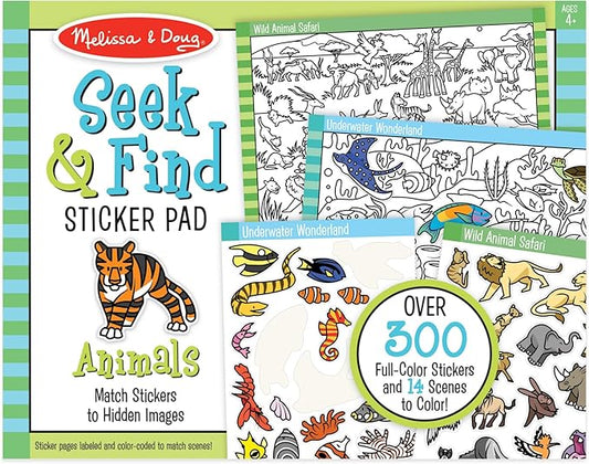 Melissa & Doug Seek & Find Sticker Pad – Animals, 400+ Stickers & 14 Scenes to Color, Search & Find Sticker Activity Pad for Coloring & Matching, Creative Learning Toys for Kids 4+ - FSC Certified by Unknown