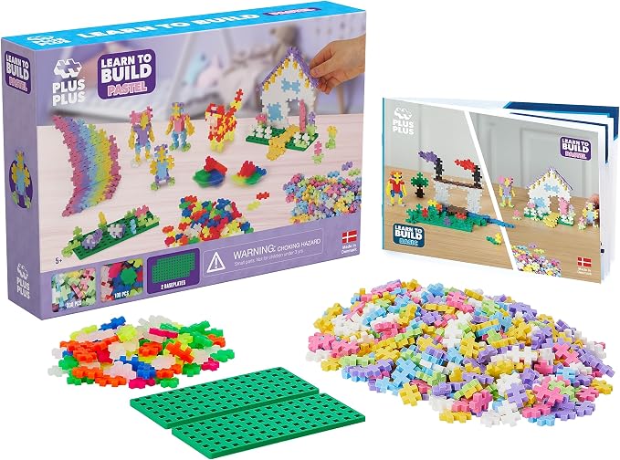 PLUS PLUS Learn to Build, Pastel Mix - 400 Piece Building Block Set - Image 8