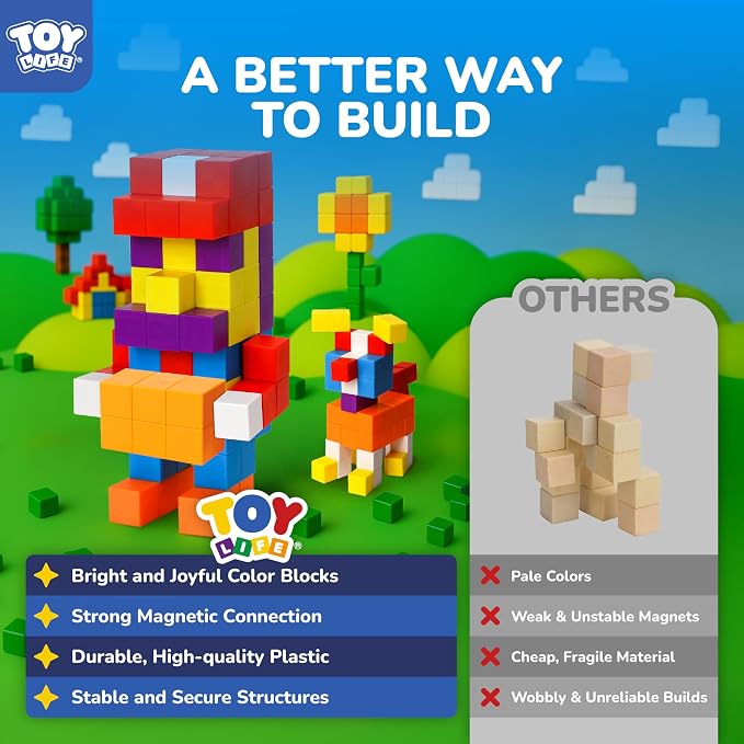 TOY Life Primary Magnetic Blocks, 64-Piece STEM Set, Ages 3-8 - Image 5