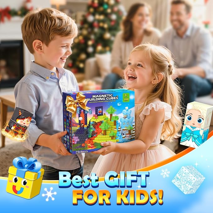 200PCS Magnetic Blocks - Build Mine Magnet World, Magnetic Building Blocks for Kids Ages 4-6 6-8 8-12, STEM Educational Sensory Toys for Boys & Girls, Birthday Toys Gifts for Kids - Image 6