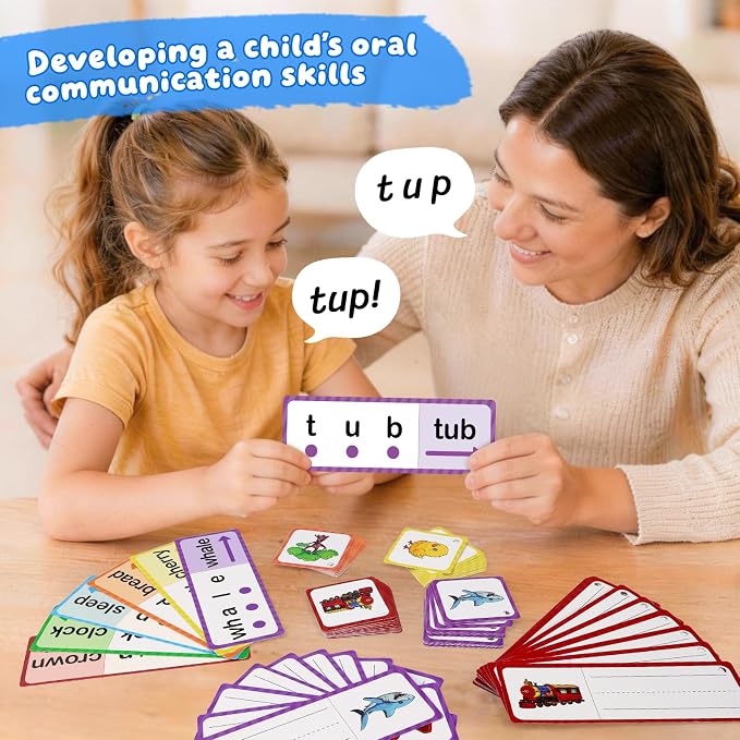 Phonics Flash Cards for Kids, CVC Word Games to Learn to Speak and Spell - Image 5