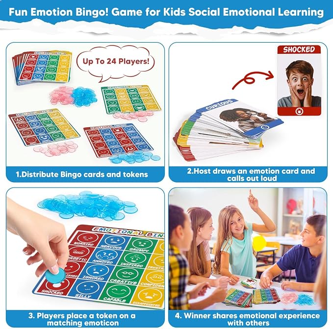 Garybank Emotional Bingo Game for Kids Social Skill Learning, Age 5+ - Image 2