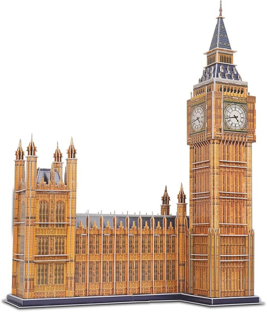 3D Puzzles for Adults & Kids, London Big Ben City Architecture Building Model Kit, 3-D Puzzle DIY Craft Kits STEM Educational Family Assembly Toys Gifts for Boys Girls 10-12-14 Home Decor, 190 Pieces by Hallisun