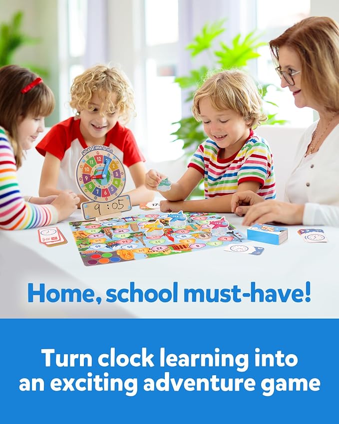 Coogam Wooden Clock Teaching Time Toy, Analog Digital Clock with Fly-Telling Time Board Game, Montessori Time Learning Educational Toy for 3 4 5 Year Old Homeschool Classroom Kids - Image 4