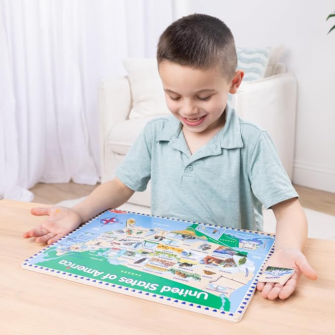 Melissa & Doug USA Map Wooden Puzzle (45 pcs) - Image 2