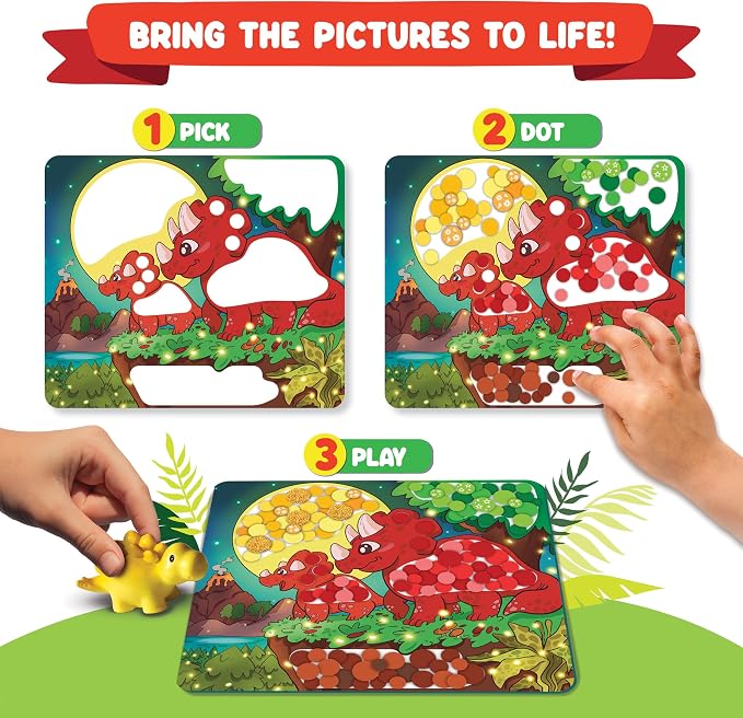 Dot Sticker Art Activity - Dinosaurs, Educational Toys for 3 Year Old Boys - Image 3