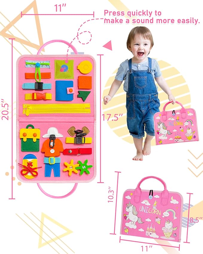 Exorany Busy Board Montessori Toys for Toddler Girl Birthday Gift Busy Book - Image 5