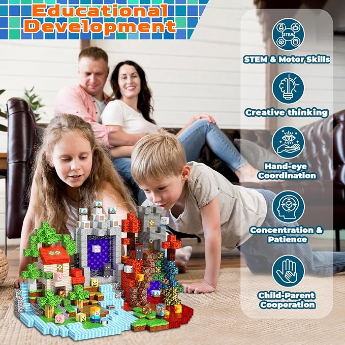 240 PCS Magnetic Blocks - Magnetic Building Block, Stacking Magnet Building Cubes for Kids, Magnetic Construction Toy for Boy Girl, STEM Montessori Sensory Toy Ages 3-12 Years Old Birthday Gift - Image 7