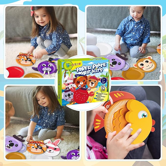 V-Opitos 12 Pack Paper Plate Arts and Crafts Kits for Kids - Image 6