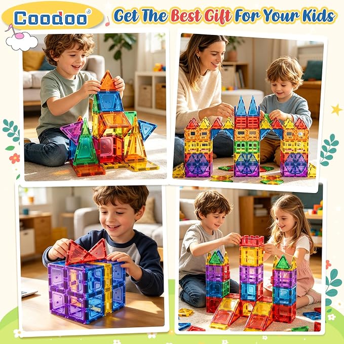60 PCS Magnetic Building Tiles Kids Toys STEM Magnetic Blocks Sensory Toys - Image 4