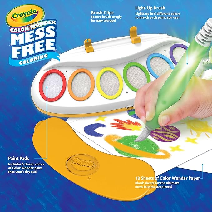Crayola Color Wonder Magic Light Brush, Mess Free Painting for Kids, Age 3+ - Image 4