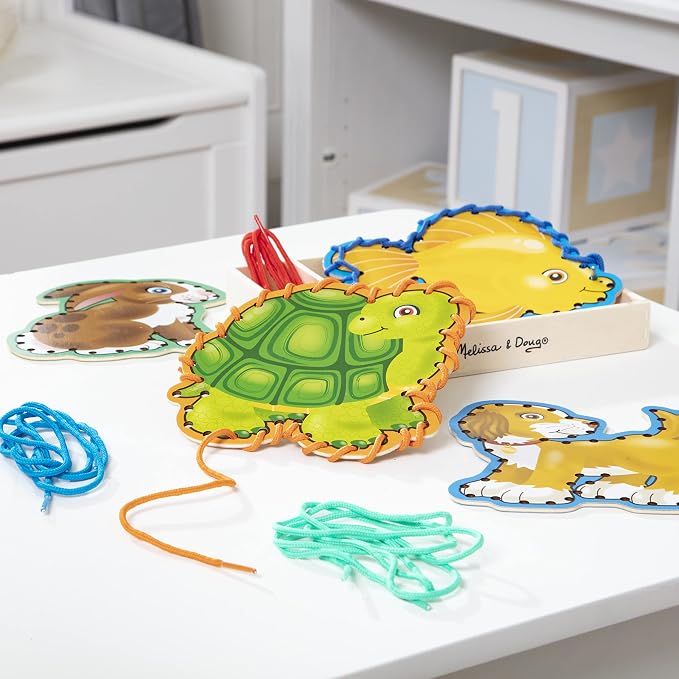 Melissa & Doug Lace and Trace Activity Set: Pets - 5 Wooden Panels and 5 Matching Laces - Image 9